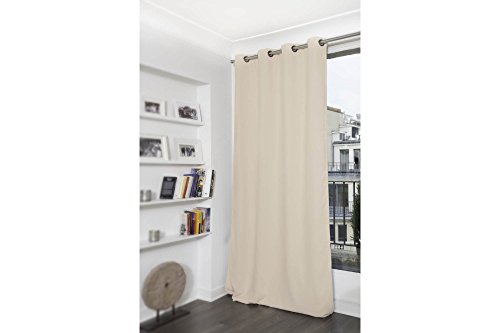 Moondream Winter & Sommer Blickdichter Wärmeschutzvorhang in Beige – Eierschalenfarben, größe cm mit Ösen - 3
