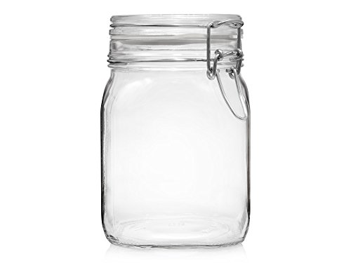 Bormioli Fido Gläser mit Bügelverschluss 6 teilig | Füllmenge 1 L | Luftdichte Konservierung durch den Gummiring sowie den Drahtbügelverschluss - 4