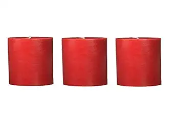 DELHI CANDLES Home Made Hand Crafted Smooth Pillar Candles, Set of 3 for Home Dcor/Meditation/Aroma/Reiki/Party/Romantic Dinner/ Christmas & Other Occasion (Red, 3X3)