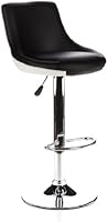 Hjh Office Steady II Tabouret Pivotant - Simili cuir - Noir/Blanc