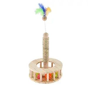 Meri Shopp Interactive Pet Cat Scratching Board Post Toy with Four Balls Pet Supplies