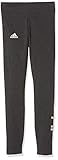 Yg linear tight (dj1315) adidas YG Linear Tight Mallas, Niñas, Gris (Dark Grey Heather/Haze Coral) / Blanco, 110 (4/5 años)