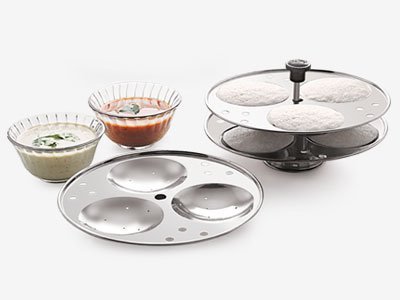 Tabakh HIS-104 Idli Stand Rack, Steel, Silver