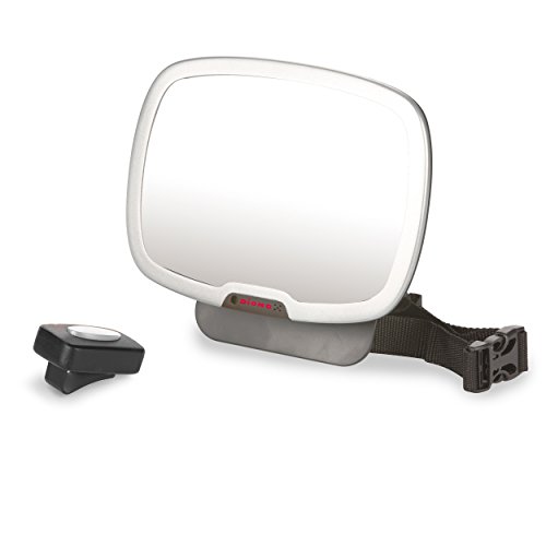 Diono Easy View Plus Adjustable back seat mirror with remote-controlled night light(Silver)