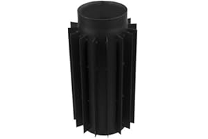 RG-VERTRIEB Stove Pipe, Flue Pipe, Chimney Pipe, Elbow, Knee, 45° 90°, Double Wall Lining, Exhaust Gas Heat Exchanger, Radiator Wall Rosette Steel Pipe, Black, 2 mm (Exhaust Gas Heat Exchanger, 120 mm)