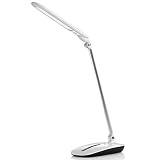 WILIT® T12 10W dimmbare Schreibtischlampe LED mit Touchfeld für 7 Helligkeitsstufen, Augenschutz, weiß