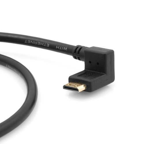 System-S HDMI zu Mini HDMI Kabel Winkelstecker 90 Grad Gewinkelt 90° Winkel 45 cm - 3