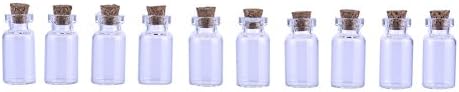 AIHOME 10PCS/Set Small Bottle Tiny Clear Empty Wishing Glass Message Vial Jars With Cork Stopper Mini Containers Weddings Wish Jewelry Party Favors