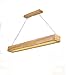 Produktbild Shao Jun Kronleuchter Log Eiche Holz Lampe Nordic Massivholz japanischen Stil Bar einfachen LED Restaurant Büro rechteckigen Kronleuchter Leuchten (Farbe : Warmes Licht-120cm)