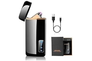 Yuragim Accendino Elettrico USB, Idee Regali Festa del papà, Accendino Elettrico, Accendino USB, Accendino Antivento Ricaricabile Antivento Elettronico, Dual Arco Accendino, Regalo Uomo Compleanno