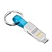 Price comparison product image Sungpunet Portable 3-In-1 Short Data Line Phone Charger Cable High Speed Data Cable With Keychian For Iphone Android Type-C Blue