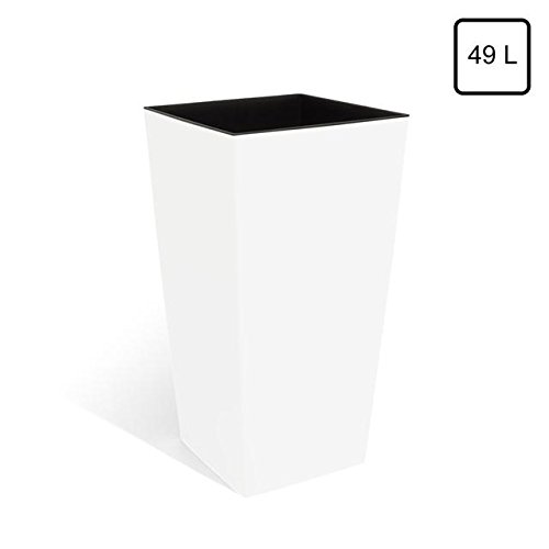 Blumentopf Übertopf Coubi Prosperplast Urbi Square 49lt hoch mit Einsatz breit 32 cm Farbe: weiß - 8