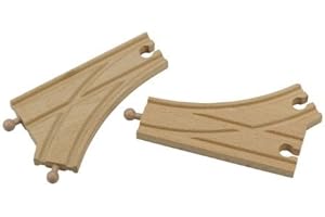 Fun World Toys Pack d'extension de chemin de fer en bois – Compatible avec le système de chemin de fer en bois Thomas Brio Bigjigs