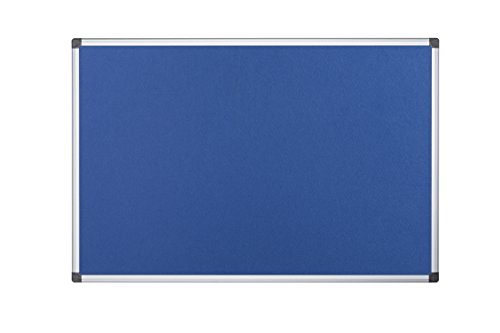 Bi-Office Notice Board Maya, Blue Felt, Aluminium Frame, 180 x 120 cm