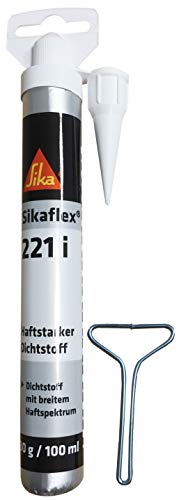 Preisvergleich Produktbild Sikaflex 221i weiß 100ml Dichtmasse im Schlauchbeutel mit Ausdreher