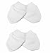 Newborn 2 Pairs of Scratch Mitts/Mittens - 100% Cotton WHITE