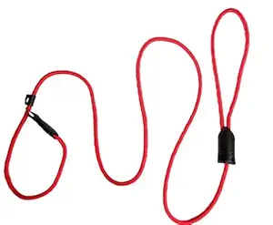 PSK PET MART Dog Show Leash Cord Type Nylon Leash with Adjustable Loop Training Leash 5 Feet (Red)