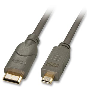 LINDY 41342 - High-Speed-HDMI-Kabel mit Ethernet - Mini HDMI Typ C zu Micro HDMI Typ D – 1,5 m