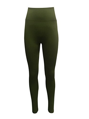 VR7Women's Black Tummy Control with Figure Firming High Waist Compression Leggings