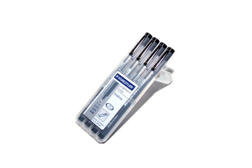 Preisvergleich Produktbild STAEDTLER Pigmentliner, schwarz, 4+2 GRATIS Etui 308 SB6P