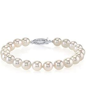 18K Gold 6,5–7,0mm japanische Akoya Zuchtperle Weiß Armband–AA + Qualität