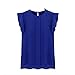 Produktbild BA Zha Hei 1 Stück New Mode Frauen Lose Chiffon Short Tulip Ärmel Bluse Shirt Tops Damen Sommer Loose Fit Kurzarm Rundhals T-Shirt Shirt Chiffon Elegant Chic Lose Top Bluse (Blau, M)