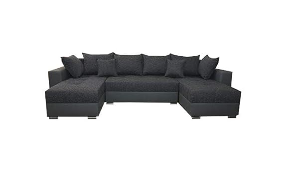 Meublo Canape D Angle Convertibles Tissu Gris Fonce Laredo Amazon