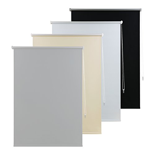 OUBO Verdunkelungsrollo Verdunklungsrollo Klemmrollo Klemmfix ohne Bohren 80 x 150 cm weiß Kinderzimmer Schlafzimmer Rollos Thermo-Rollo - 8