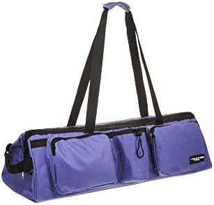 Yoga Mat Carry Carrier Shoulder Bag Storage Gym Pockets Straps (PURPLE)