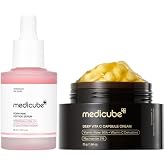 medicube Night Care Routine Duo at Home: medicube Serum With Pink Peptide Salmon Dna Pdrn, Deep Vitamin C Golden Capsule Faci