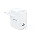 Produktbild Anker PowerPort 1 (12W / 2.4A) 1 Port USB Ladegerät Reise mit UK/EU Stecker, Reiseadapter mit Power IQ für iPhone 8/8 Plus / 7 / 6s, iPad Air/Mini, Samsung Galaxy/Note, LG, HTC usw. (Weiß)