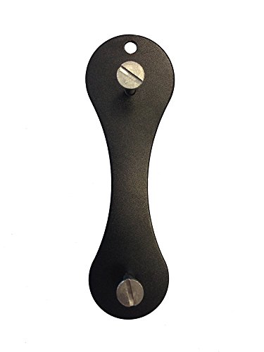 Organizador de Llaves y Accesorios Guardallaves de Bolsillo Fabricado en Aluminio y Acero Inoxidable Llavero Compacto Inteligente Improhome - Tamaño Grande (De 4 a 14 llaves) - Negro