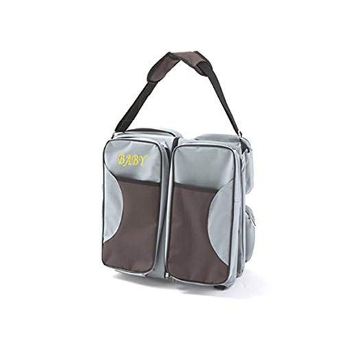 Preisvergleich Produktbild Multifunktionale Faltbare Mama Tasche Große Kapazität Universal Tragbare Reise Outdoor Klappbett Babybett Korb Wickeltaschen - Dunkelgrau Braun