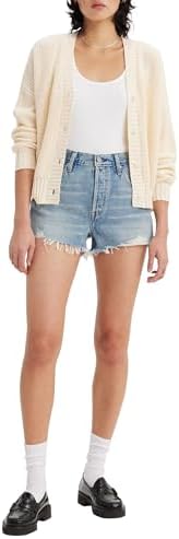 Levi's 501 Original Shorts, Pantaloncini di jeans Donna, Finitura Vaguale, 28W