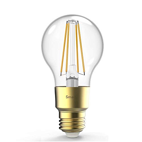Lumary WiFi A60 Bombilla Edison E27 Vintage,Luces Edison Regulables (equivalente a 60 W),Blanco Cálido 2700K, 700lm,Compatible con Alexa & Google Assistant y IFTTT (No se requiere hub)