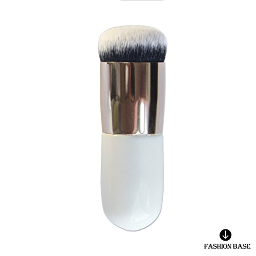 Fashion Base® Foundation Brush - Professional Liquid Foundation Brush - Makeup Bronzer Concealer Brush - Make Up Blusher Brush - Contour Brush - Makeup Brushes - Beauty Cosmetics Tool BB Cream Brush - CC Cream Brush (White Silver CC Cream Brush)