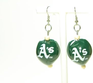 MLB Oakland Athletics Go Nuts Kukui Nut Earrings