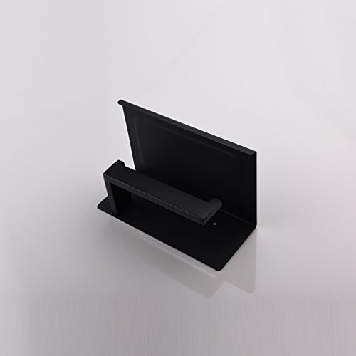 ubeegol 2in1 Toilettenpapierhalter mit Bücherregal WC-Wandmontage Ersatzrollenhalter mit 3 Jahre Garantie – Schwarz - 3