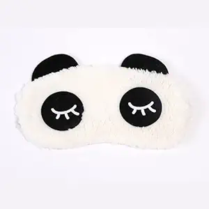 Poplins Cute Panda Eye Blind Sleeping Eye Mask Slip Night Sleep Eye White and Black Super Soft & Smooth Travel Masks for Men Women Girls Boys Kids (Panda) (Eye Lashes)