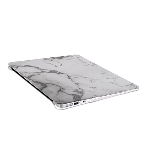 kwmobile Hardcase Laptop Hülle für Apple MacBook Air 13″ (ab Mitte 2011) – Marmor Design Weiß Schwarz dünne gummierte Schutzhülle Cover Case Tasche - 9