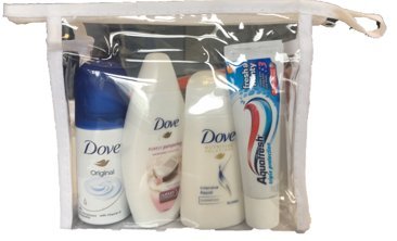 Dove Ladies Travel Size Toiletry Bag - Deodorant Hair Shower Dental Lip Cream