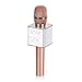 Produktbild Mikrofon Schöne Mode Q9 Drahtlose Bluetooth Karaoke Handheld Mikrofon Lautsprecher USB Wiederaufladbare Mic Music Player (Color : Rose Gold)