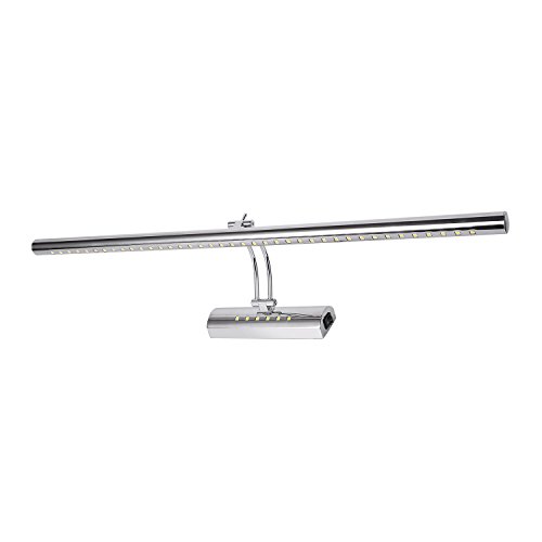 Preisvergleich Produktbild Liqoo 9W Spiegelleuchte mit Schalter Spiegellampe LED 180° Schwenkbar Aufbauleuchte Badlampe Badleuchte Bildleuchte Schrankleuchte aus Edelstahl Warmweiß 3000K 455Lumen 45 x 5050SMDs AC 85 - 265V 70cm
