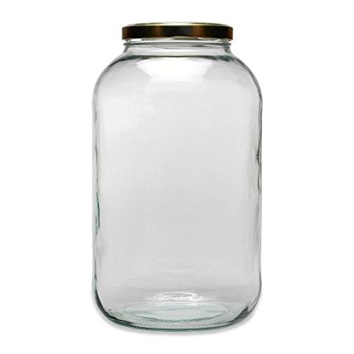 Viva Haushaltswaren #19665# Xxl Einmachglas 4250ml mit Schraubverschluss, Vorratsglas Glasdose inklusiv Beschriftungsetikett Vorratsdose, Glas, Transparent, 15.9 x 15.9 x 27.7 cm - 2