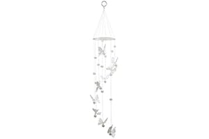 JONES HOME AND GIFT Hanging Mobile Spiralling Butterfly Garden Chime With Bells