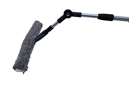 Teleskop-Fensterputzer Profi-Set mit Gummilippe, Kombi-Fensterwischer 50cm, Drehgelenk und Alu-Teleskopstange 6m – für Wintergarten-, Fenster- und Solaranlagen-Reinigung - 6