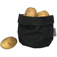 waschbarer Papiersack, Paper Bag, Tischdekoration, Aufbewahrung, Übertopf, robust, schwarz, vegan