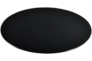 ‎LEBENSWOHNART Glasplatte Terry 30cm schwarz 8mm rund Gehärtetes Glas Scheibe Bodenplatte Glasscheibe