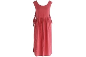 CHAILIQIANGG Grembiule da donna grande taglia grande, grembiule in cotone lino lavato con 2 tasche tinta unita giappone grembiule cucina donna gilet vestaglia grembiule da lavoro regolabile per