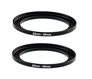 (2-Pack) 52-58MM Step-Up Ring Adapter, 52mm to 58mm Step Up Filter Ring, 52 mm Male 58 mm Female Stepping Up Ring for DSLR Camera Lens and ND UV CPL Infrared Filters